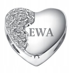 Charms Zawieszka IMIĘ Charms Serce dwustronny GRAWER Srebro próba 925 walentynki