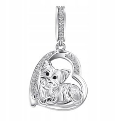 Charms zawieszka wisiorek york Yorkshire terrier serce srebro