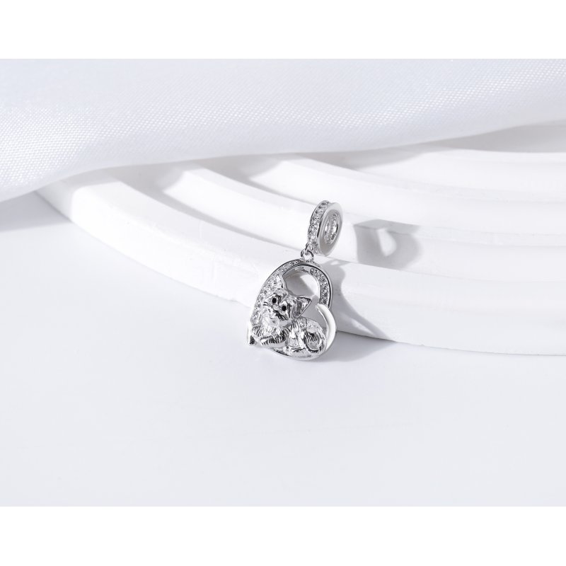 Charms zawieszka wisiorek york Yorkshire terrier serce srebro