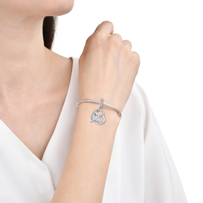 Charms zawieszka wisiorek york Yorkshire terrier serce srebro