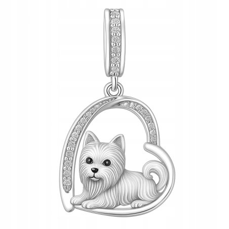 Charms zawieszka wisiorek pies york Yorkshire terrier serce srebro