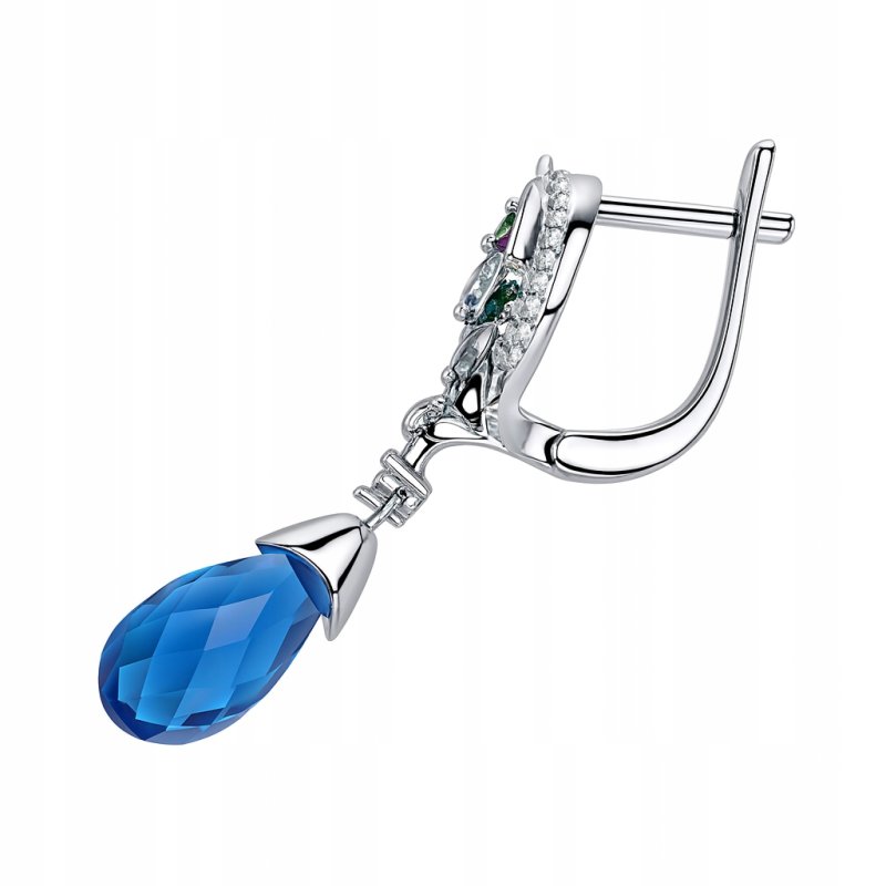 Kolczyki z mosiądzu damskie kwiaty ważki z cyrkoniami wiszące mosiądz