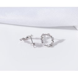 Kolczyki srebrne koła sztyfty cyrkonie perły srebro 925 eleganckie
