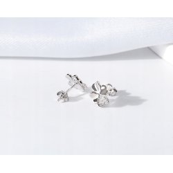 Kolczyki srebrne koniczynki wkrętki sztyfty kolczyki srebro próba 925