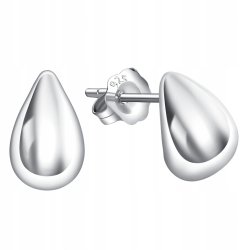 Srebrne kolczyki sztyfty wkrętki małe krople srebro próba 925