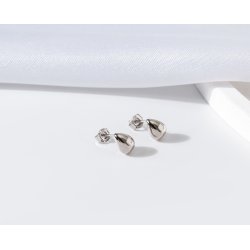 Srebrne kolczyki sztyfty wkrętki małe krople srebro próba 925