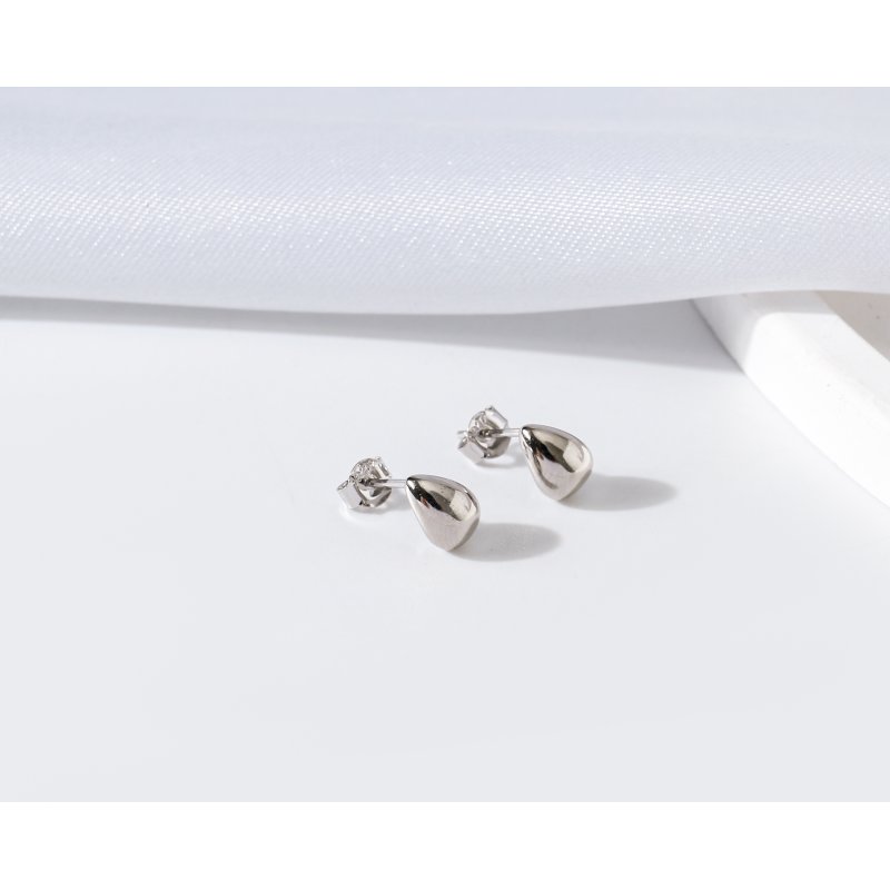 Srebrne kolczyki sztyfty wkrętki małe krople srebro próba 925