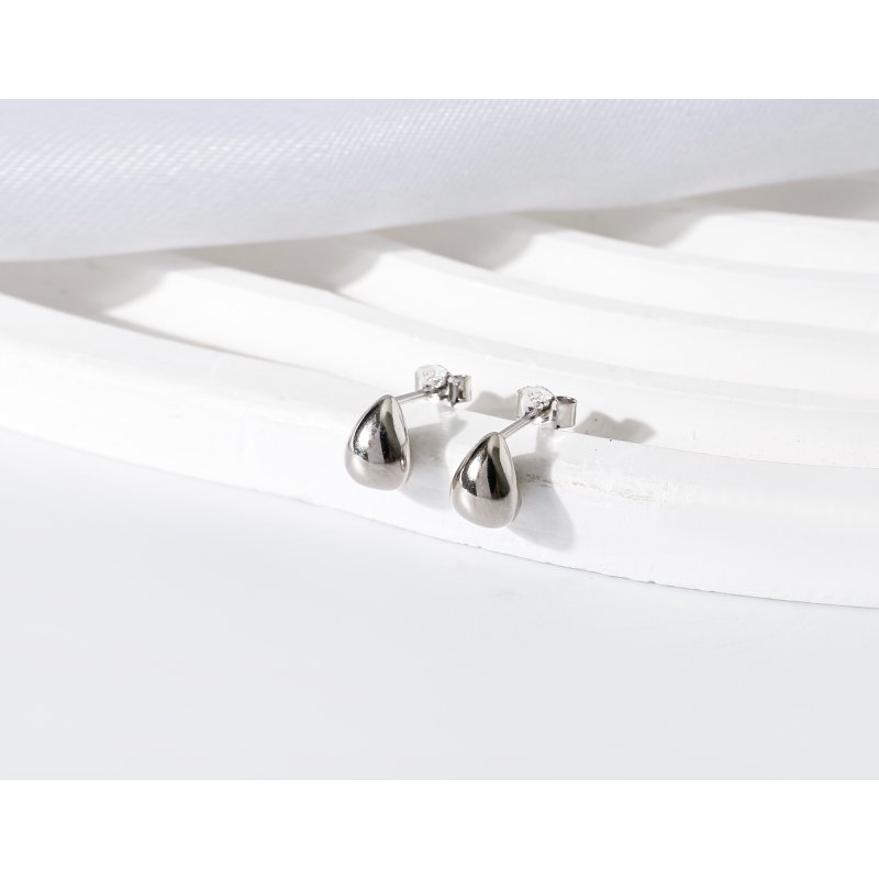 Srebrne kolczyki sztyfty wkrętki małe krople srebro próba 925