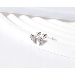 Srebrne kolczyki listki małe cyrkonie srebro próba 925