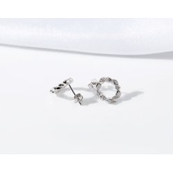 Kolczyki srebrne koła sztyfty cyrkonie srebro 925 eleganckie