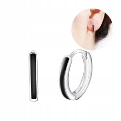 Srebrne kolczyki kółka koła czarne srebro próba 925