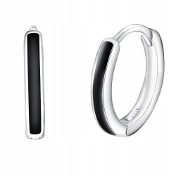 Srebrne kolczyki kółka koła czarne srebro próba 925