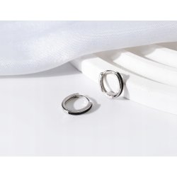 Srebrne kolczyki kółka koła czarne srebro próba 925