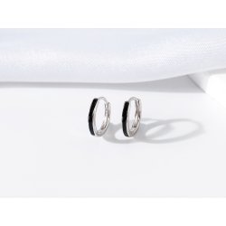 Srebrne kolczyki kółka koła czarne srebro próba 925