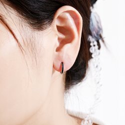 Srebrne kolczyki kółka koła czarne srebro próba 925