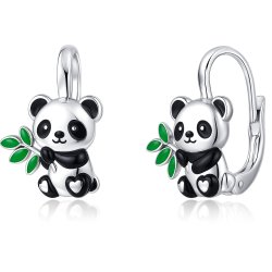 Srebrne kolczyki dla dziewczynki panda srebro próba 925