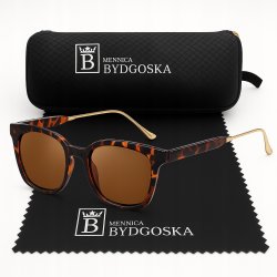 Okulary damskie przeciwsłoneczne kocie oczy Polaryzacyjne eleganckie etui