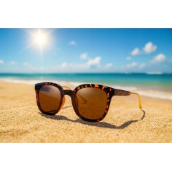 Okulary damskie przeciwsłoneczne kocie oczy Polaryzacyjne eleganckie etui