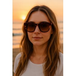 Okulary damskie przeciwsłoneczne kocie oczy Polaryzacyjne eleganckie etui