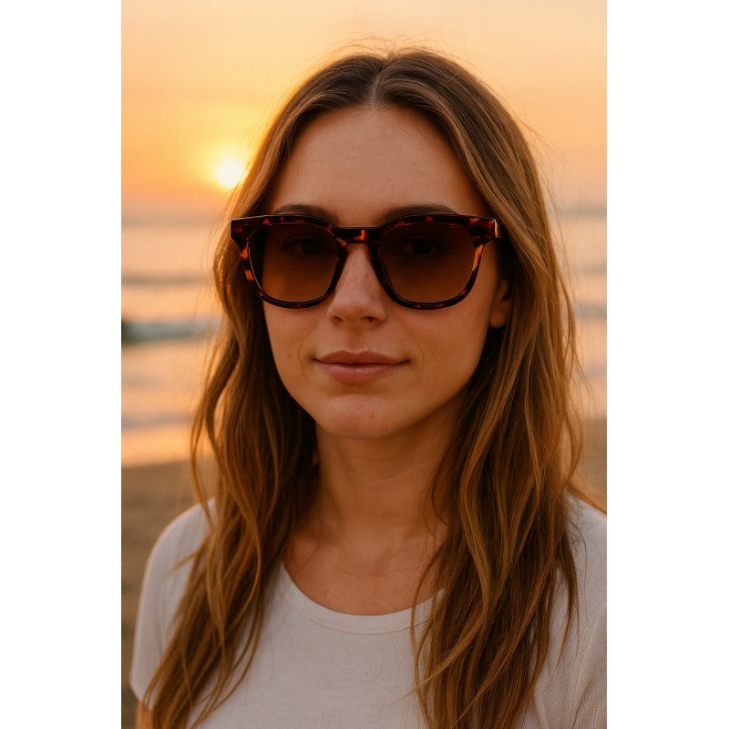 Okulary damskie przeciwsłoneczne kocie oczy Polaryzacyjne eleganckie etui