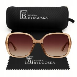 Okulary Przeciwsłoneczne Damskie Polaryzacyjne Kryształy Filtr UV400 etui