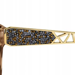 Okulary Przeciwsłoneczne Damskie Polaryzacyjne Kryształy Filtr UV400 etui