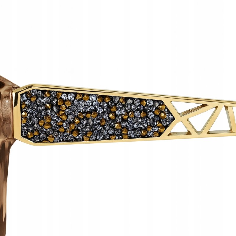 Okulary Przeciwsłoneczne Damskie Polaryzacyjne Kryształy Filtr UV400 etui