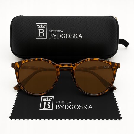 Okulary damskie przeciwsłoneczne Panterka Polaryzacyjne eleganckie Etui