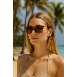 Okulary damskie przeciwsłoneczne Panterka Polaryzacyjne eleganckie etui