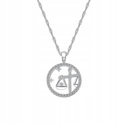 Srebrny naszyjnik damski srebro znak zodiaku waga srebro próba 925