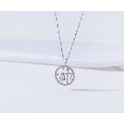 Srebrny naszyjnik damski srebro znak zodiaku waga srebro próba 925