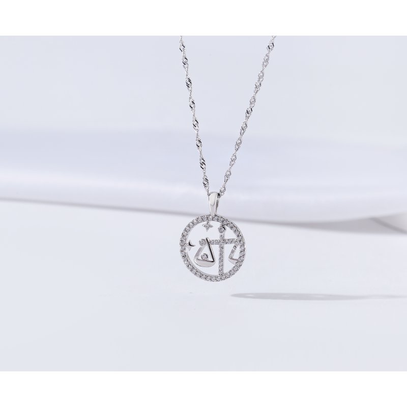 Srebrny naszyjnik damski srebro znak zodiaku waga srebro próba 925