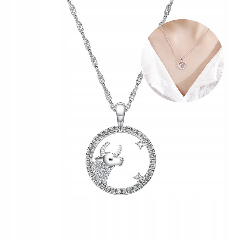 Srebrny naszyjnik damski srebro znak zodiaku byk srebro próba 925