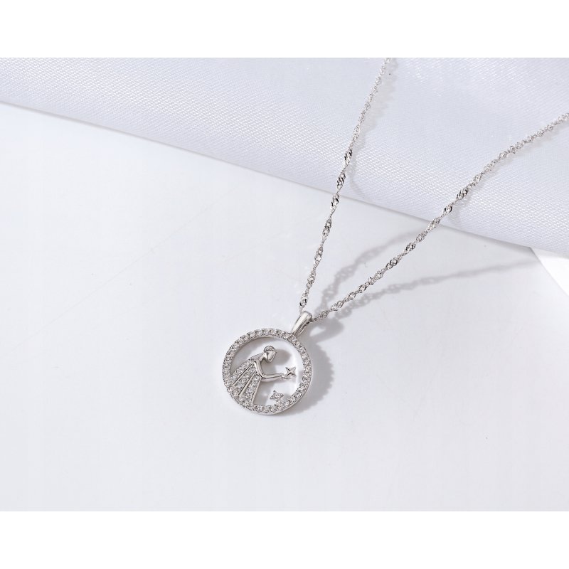 Srebrny naszyjnik damski srebro znak zodiaku panna srebro próba 925