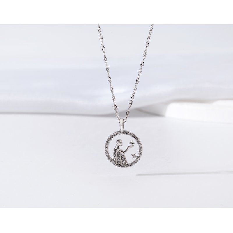 Srebrny naszyjnik damski srebro znak zodiaku panna srebro próba 925