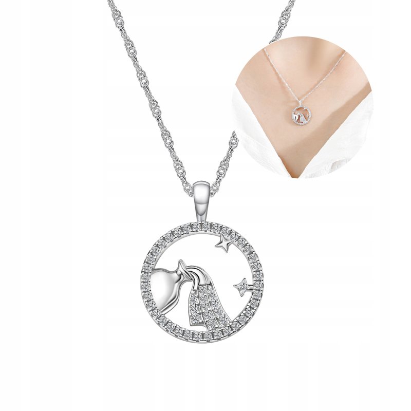 Srebrny naszyjnik damski srebro znak zodiaku wodnik srebro próba 925