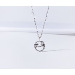Srebrny naszyjnik damski srebro znak zodiaku bliźnięta srebro próba 925