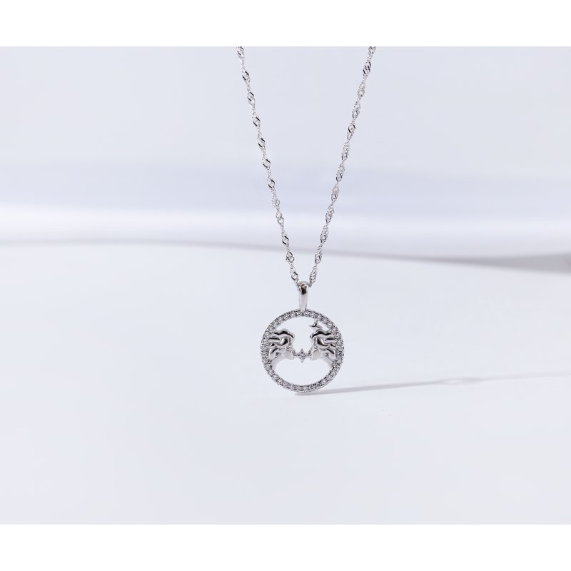 Srebrny naszyjnik damski srebro znak zodiaku bliźnięta srebro próba 925