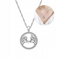 Srebrny naszyjnik damski srebro znak zodiaku bliźnięta srebro próba 925