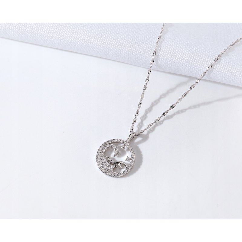 Srebrny naszyjnik damski srebro znak zodiaku skorpion srebro próba 925