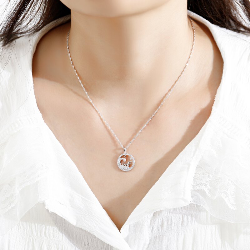 Srebrny naszyjnik damski srebro znak zodiaku skorpion srebro próba 925