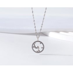 Srebrny naszyjnik damski srebro znak zodiaku ryby srebro próba 925