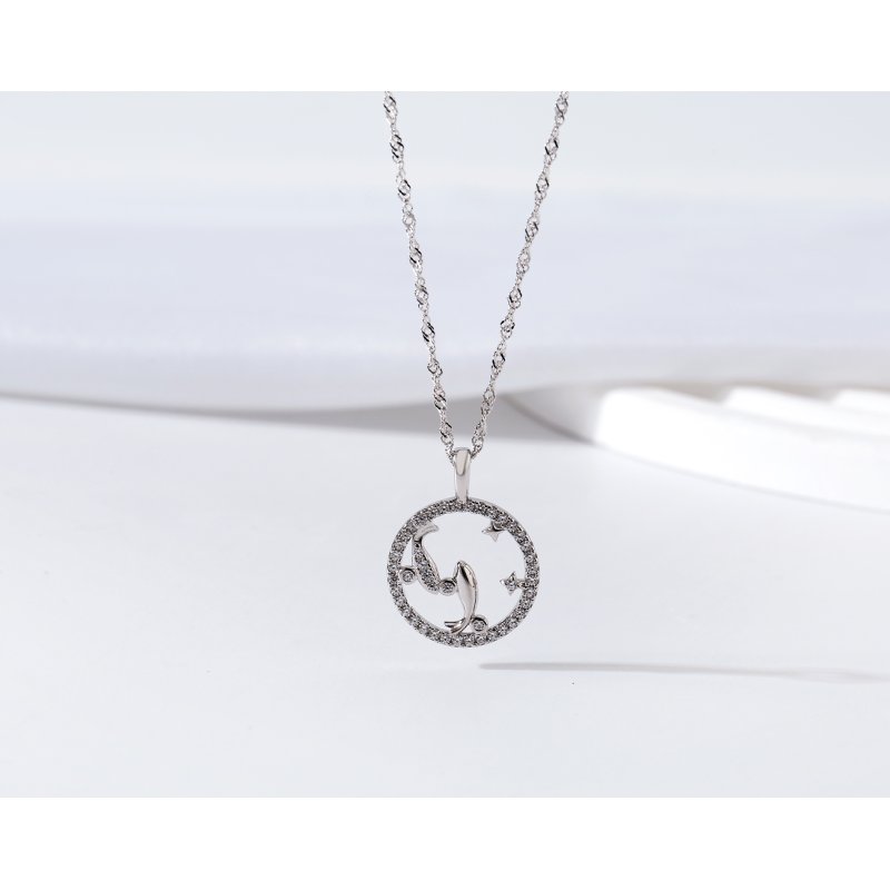 Srebrny naszyjnik damski srebro znak zodiaku ryby srebro próba 925