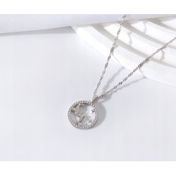 Srebrny naszyjnik damski srebro znak zodiaku ryby srebro próba 925