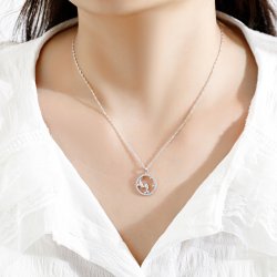 Srebrny naszyjnik damski srebro znak zodiaku ryby srebro próba 925