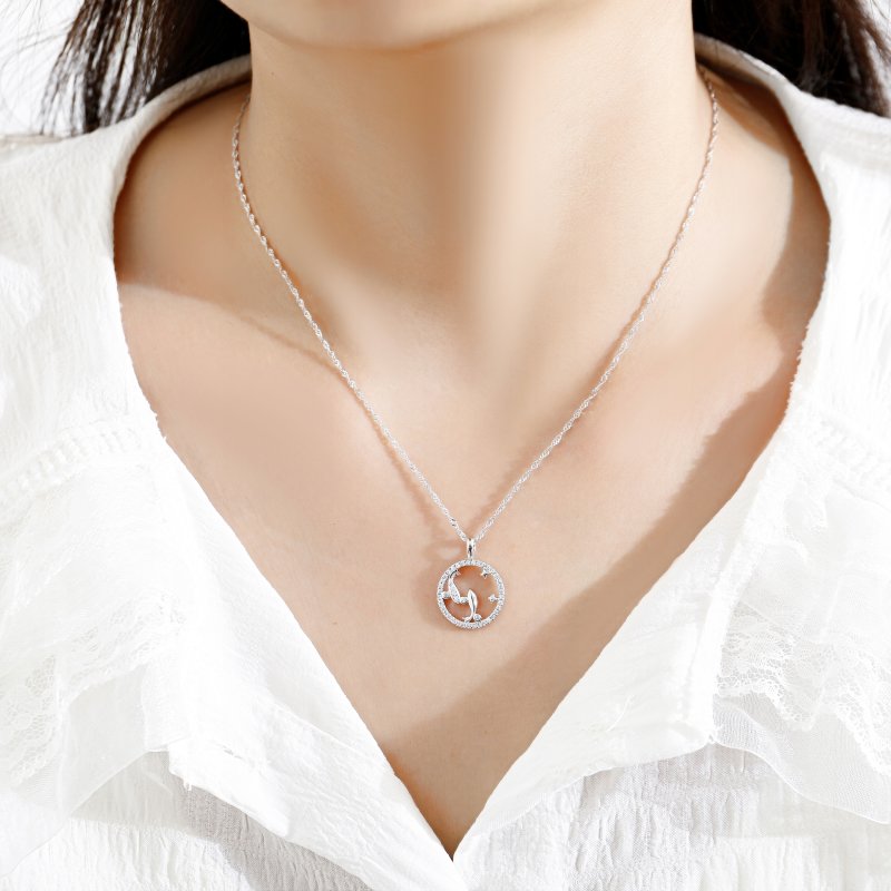 Srebrny naszyjnik damski srebro znak zodiaku ryby srebro próba 925