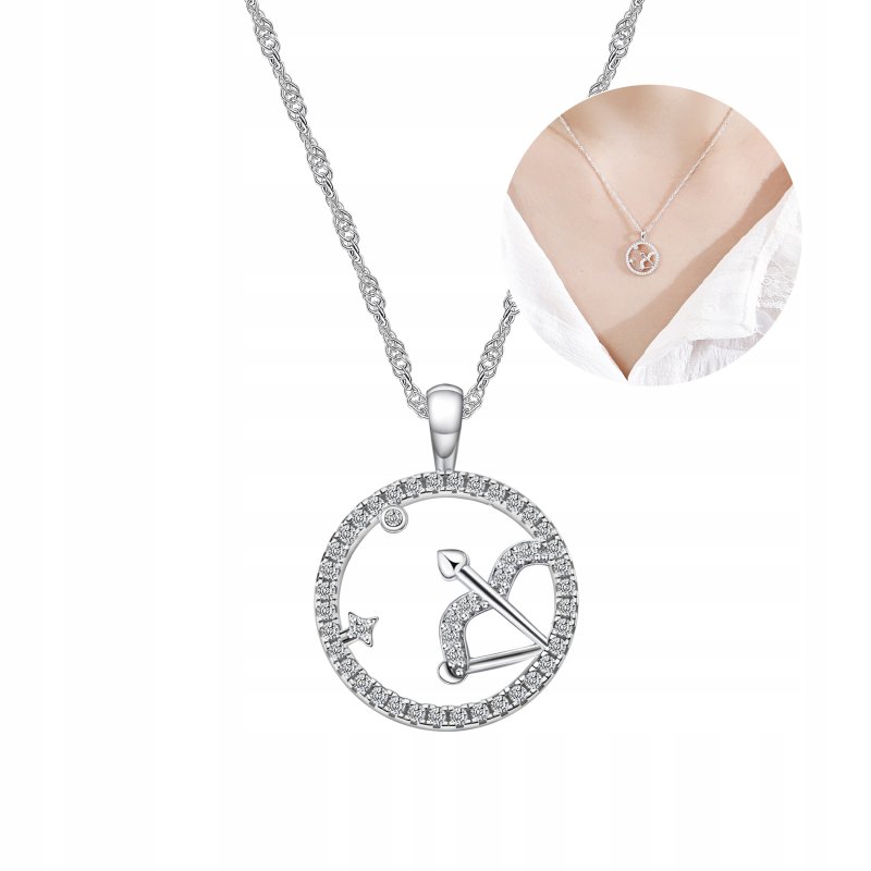 Srebrny naszyjnik damski srebro znak zodiaku strzelec srebro próba 925