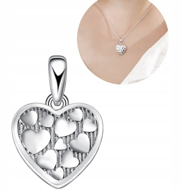 Srebrna zawieszka serce serca wisiorek srebro próba 925
