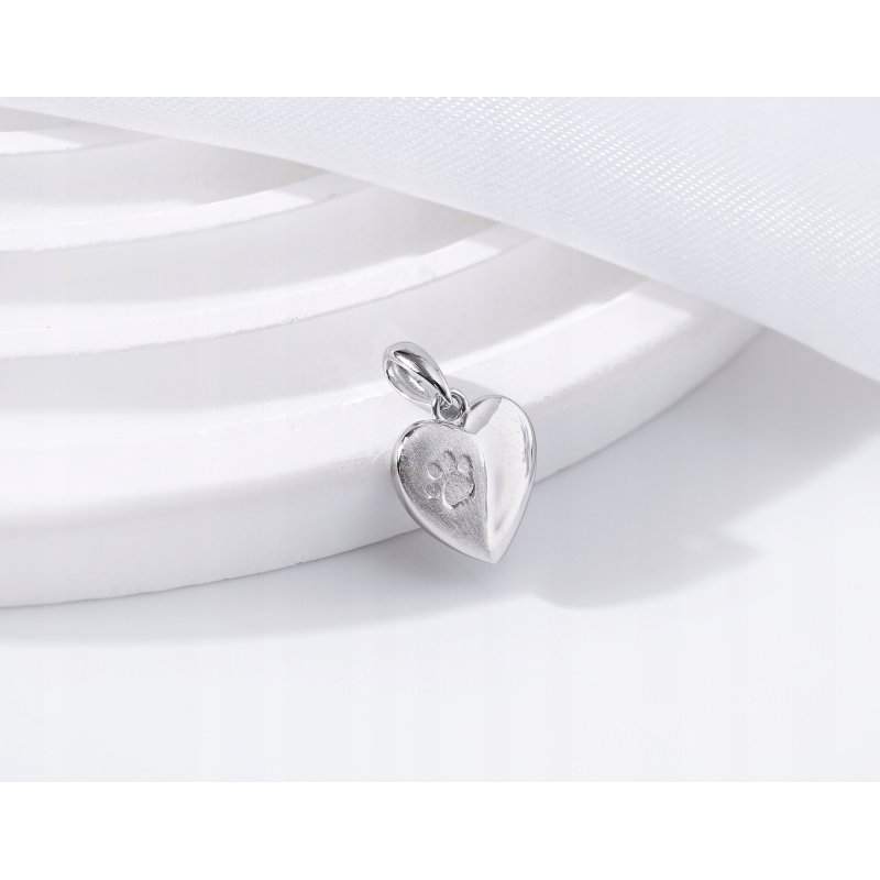 Zawieszka serce zwierzak wisiorek srebro próba 925