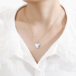 Zawieszka serce ptak kwiaty wisiorek srebro próba 925